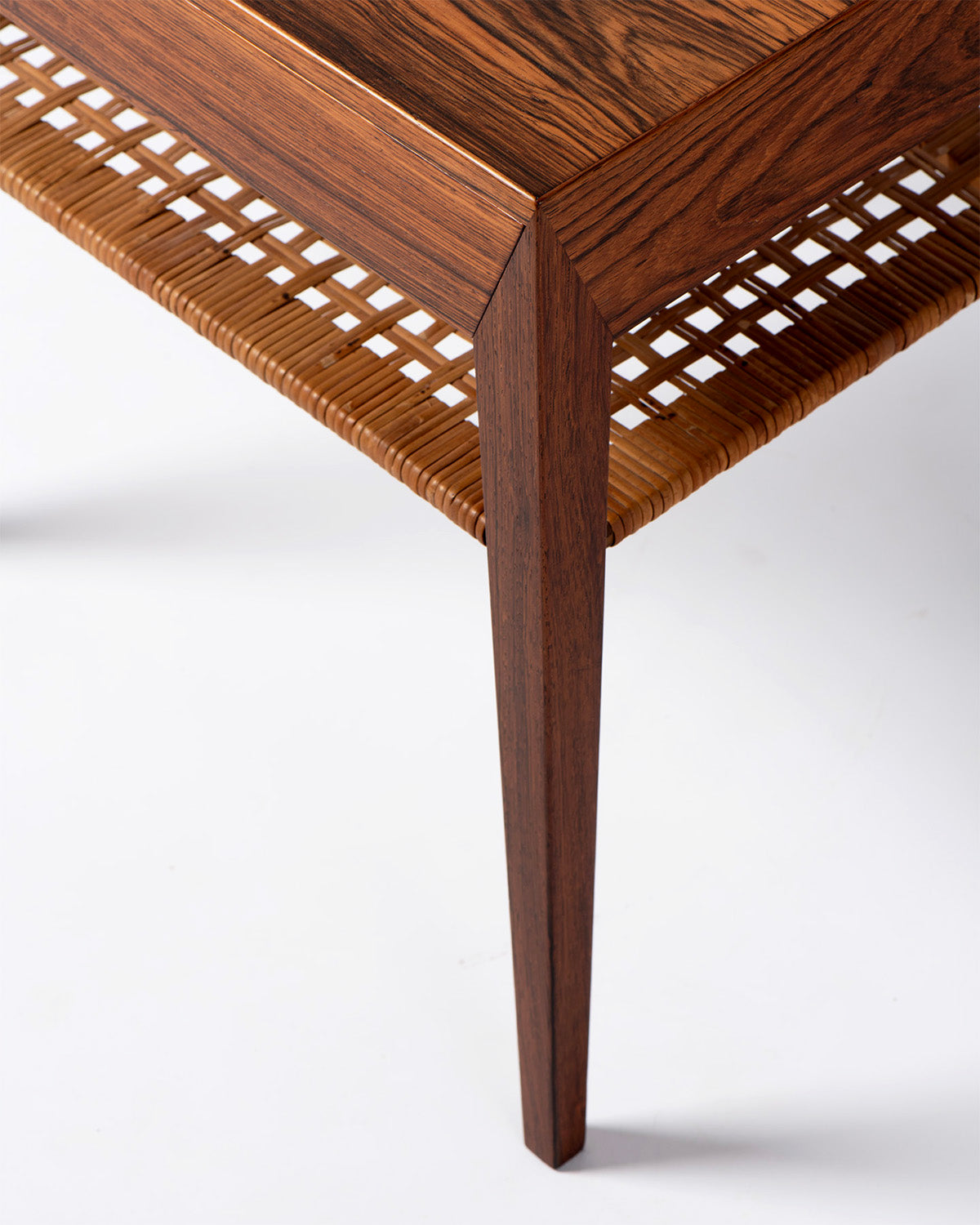 Bedside Table with Cane Shelf