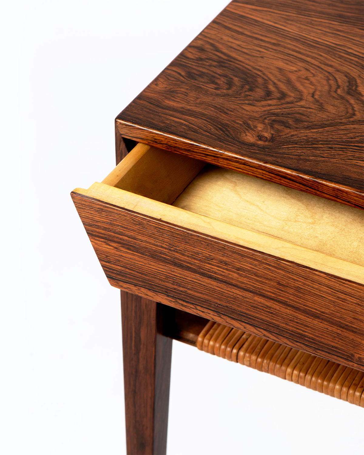 Bedside Table with Cane Shelf